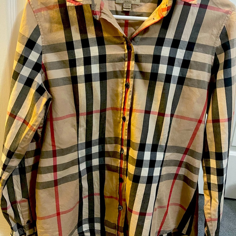 Burberry Women’s Check Button Down